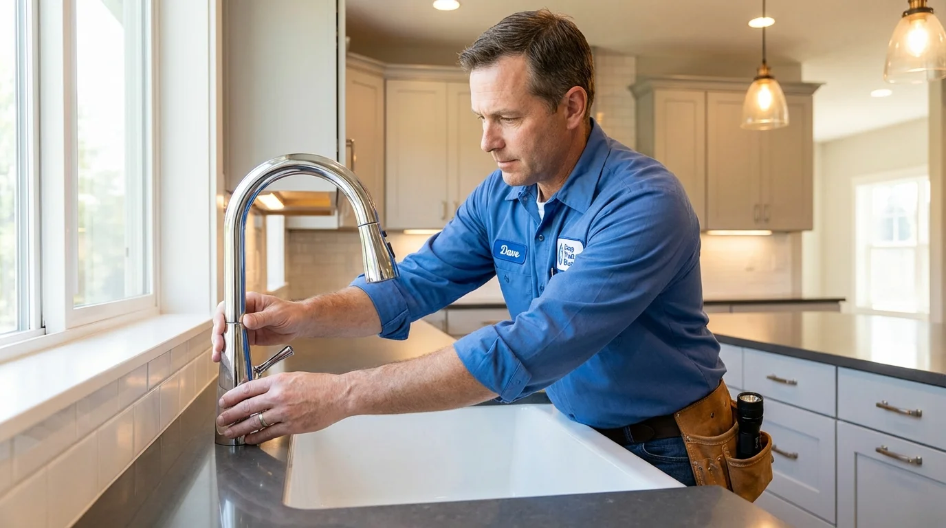 Kitchen faucet installation by Johns Plumbing LLC in Hallettsville